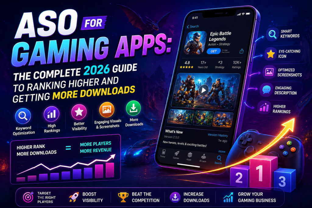 ASO for Gaming Apps: The Complete 2026 Guide to Ranking Higher and Getting More Downloads ASO for Gaming Apps